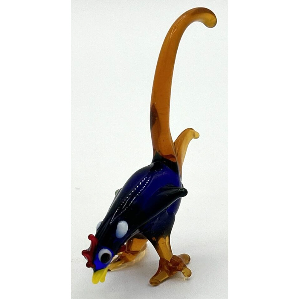 Vintage Unique Blown Glass Chicken Figurine 3" Tall SKU PB197